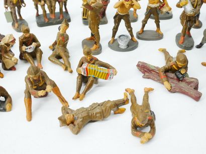 ELASTOLIN (Germany):
Set of 28 painted composition...