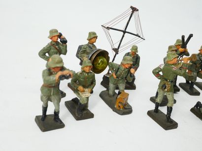 LINEOL (Germany):
Set of 23 figures in painted...