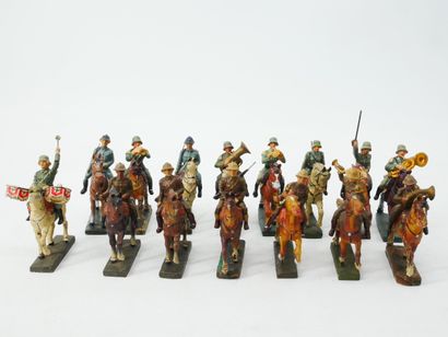 LINEOL (Germany):
Set of 15 painted composition...
