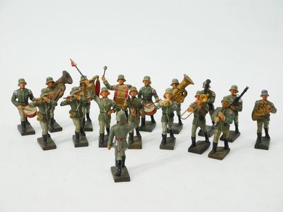 LINEOL (Germany): 
Set of 17 painted composition...