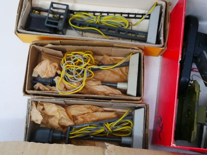 Lot including traffic signs, painted metal...