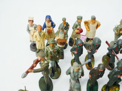 UNMARKED :
Set of 54 painted composition...