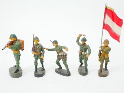 ELASTOLIN (Germany):
Set of 6 painted composition...