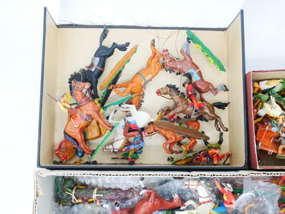 ELASTOLIN (Germany):
Large lot of cowboy-...