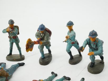 ELASTOLIN (Germany):
Set of 13 painted composition...