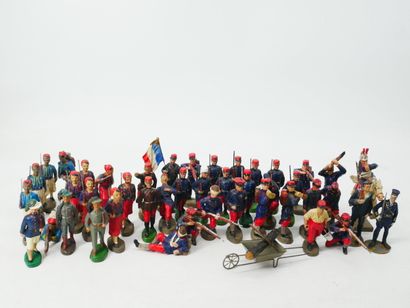ELASTOLIN (Germany):
Set of 41 painted composition...