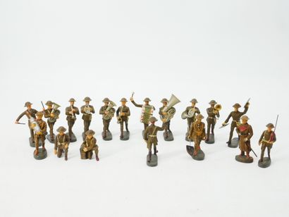 ELASTOLIN (Germany):
Set of 18 painted composition...