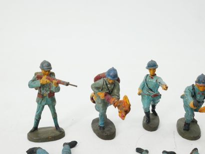 ELASTOLIN (Germany):
Set of 13 painted composition...