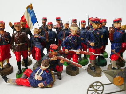 ELASTOLIN (Germany):
Set of 41 painted composition...