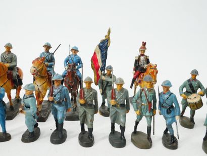 ELASTOLIN (Germany):
Set of 27 painted composition...