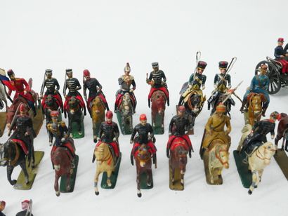 Important set of 30 painted lead soldiers:...