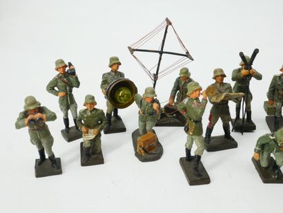 LINEOL (Germany):
Set of 23 figures in painted...