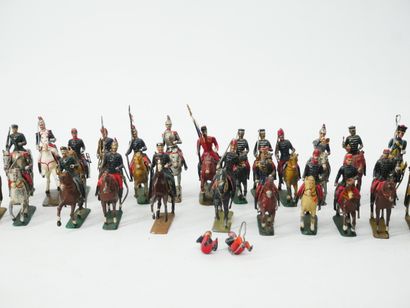 Important set of 30 painted lead soldiers:...