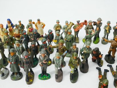 UNMARKED :
Set of 54 painted composition...