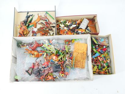 ELASTOLIN (Germany):
Large lot of cowboy-...