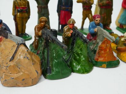 JRD (France):
Set of 26 painted plaster and...