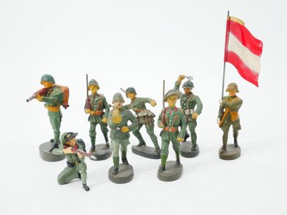 ELASTOLIN (Germany):
Set of 6 painted composition...