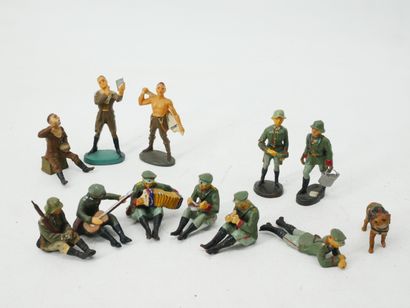 ELASTOLIN (Germany) :
Set of 12 painted composition...