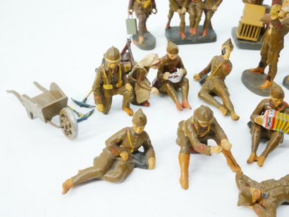 ELASTOLIN (Germany):
Set of 28 painted composition...