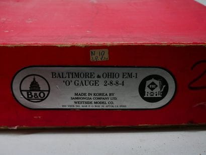 SAMHONG SA (Korea) :
BALTIMORE OHIO EM-1...