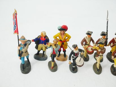 ELASTOLIN (Germany):
Set of 17 painted composition...