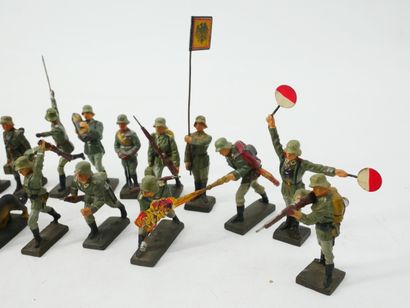 LINEOL (Germany):
Set of 23 figures in painted...