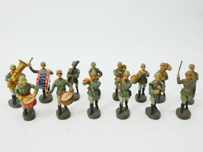 ELASTOLIN (Germany):
Set of 14 painted composition...