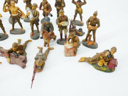 ELASTOLIN (Germany):
Set of 28 painted composition...