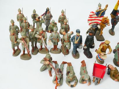 ELASTOLIN (Germany):
Set of 42 painted composition...