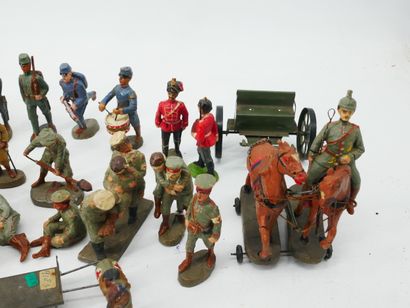 ELASTOLIN (Germany):
Set of 42 painted composition...