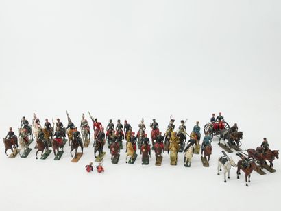 Important set of 30 painted lead soldiers:...