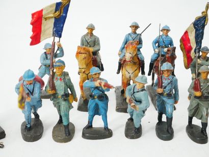 ELASTOLIN (Germany):
Set of 27 painted composition...