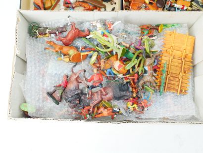 ELASTOLIN (Germany):
Large lot of cowboy-...