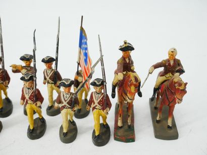 ELASTOLIN (Germany):
Set of 17 painted composition...
