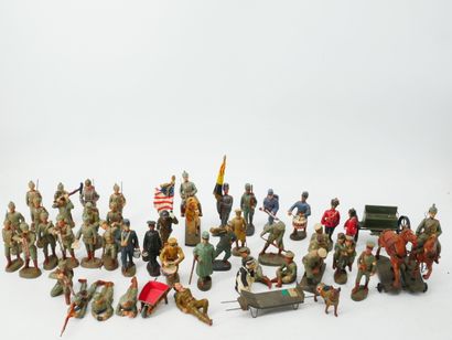 ELASTOLIN (Germany):
Set of 42 painted composition...