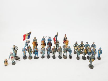 ELASTOLIN (Germany):
Set of 27 painted composition...