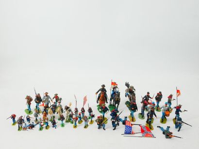 ELASTOLIN (Germany):
Set of 46 painted hard...