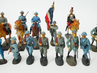 ELASTOLIN (Germany):
Set of 27 painted composition...