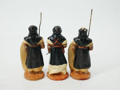 UNMARKED:
Set of 6 painted plaster and flour...