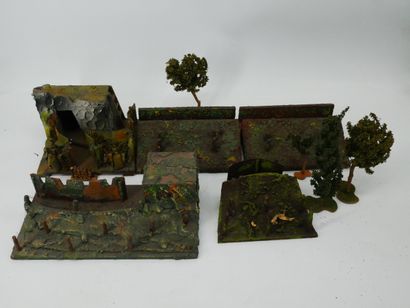 Important lot of models of trenches, casemates,...