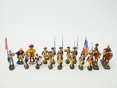 ELASTOLIN (Germany):
Set of 17 painted composition...