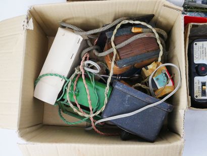 Lot including traffic signs, painted metal...