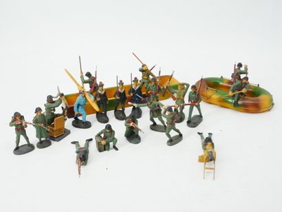 ELASTOLIN (Germany):
Set of 16 painted composition...