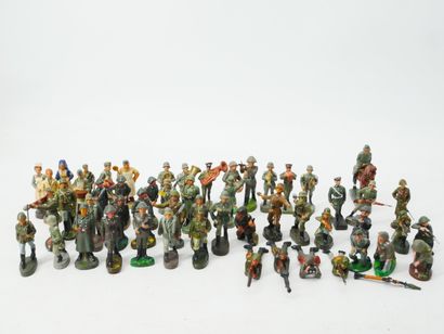 UNMARKED :
Set of 54 painted composition...