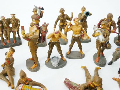 ELASTOLIN (Germany):
Set of 28 painted composition...