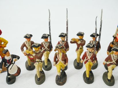 ELASTOLIN (Germany):
Set of 17 painted composition...