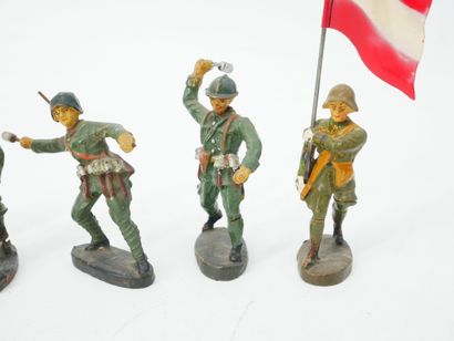 ELASTOLIN (Germany):
Set of 6 painted composition...