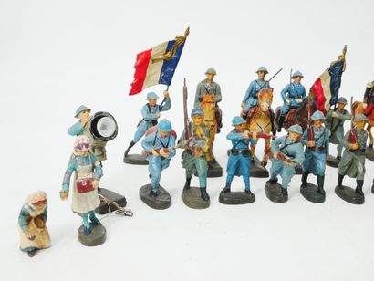 ELASTOLIN (Germany):
Set of 27 painted composition...