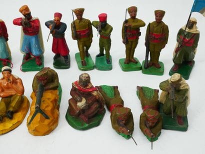JRD (France):
Set of 26 painted plaster and...