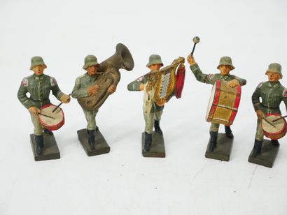 LINEOL (Germany): 
Set of 17 painted composition...